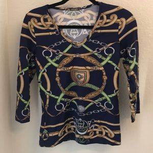 J. McLaughlin Navy blue shirt